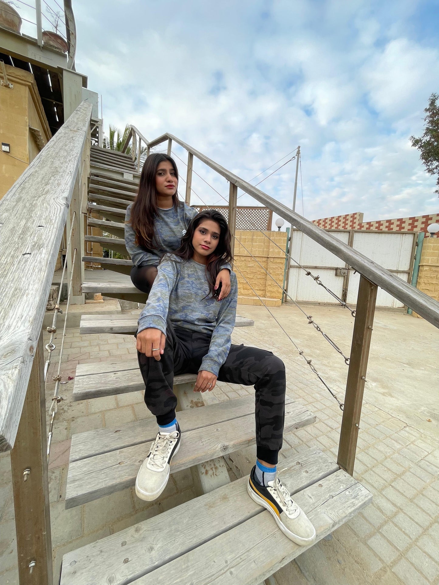 CAMO SWEAT SHIRT GrayBlue