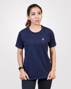 Womens Cotton T-Shirt Navy - Outgears Fitness