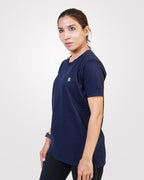 Womens Cotton T-Shirt Navy - Outgears Fitness