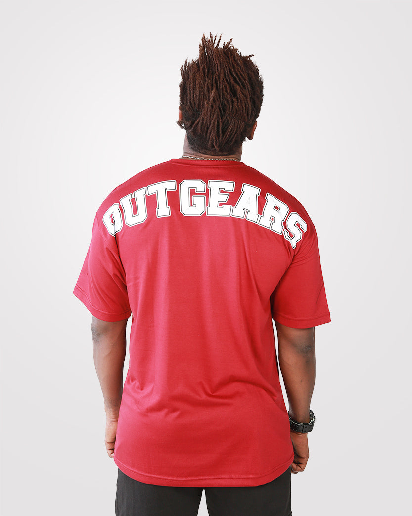 Men's Over Size T-Shirt Maroon - Outgears Fitness