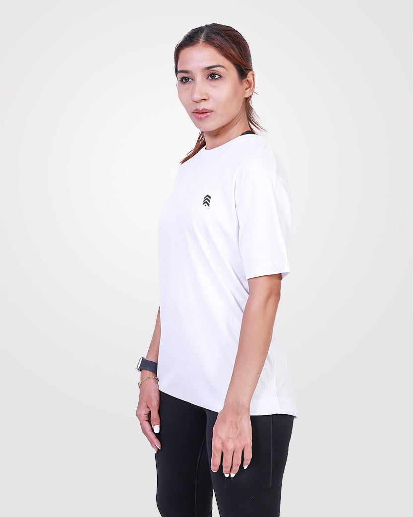 Women's Relaxed Drifit T-Shirt White - Outgears Fitness