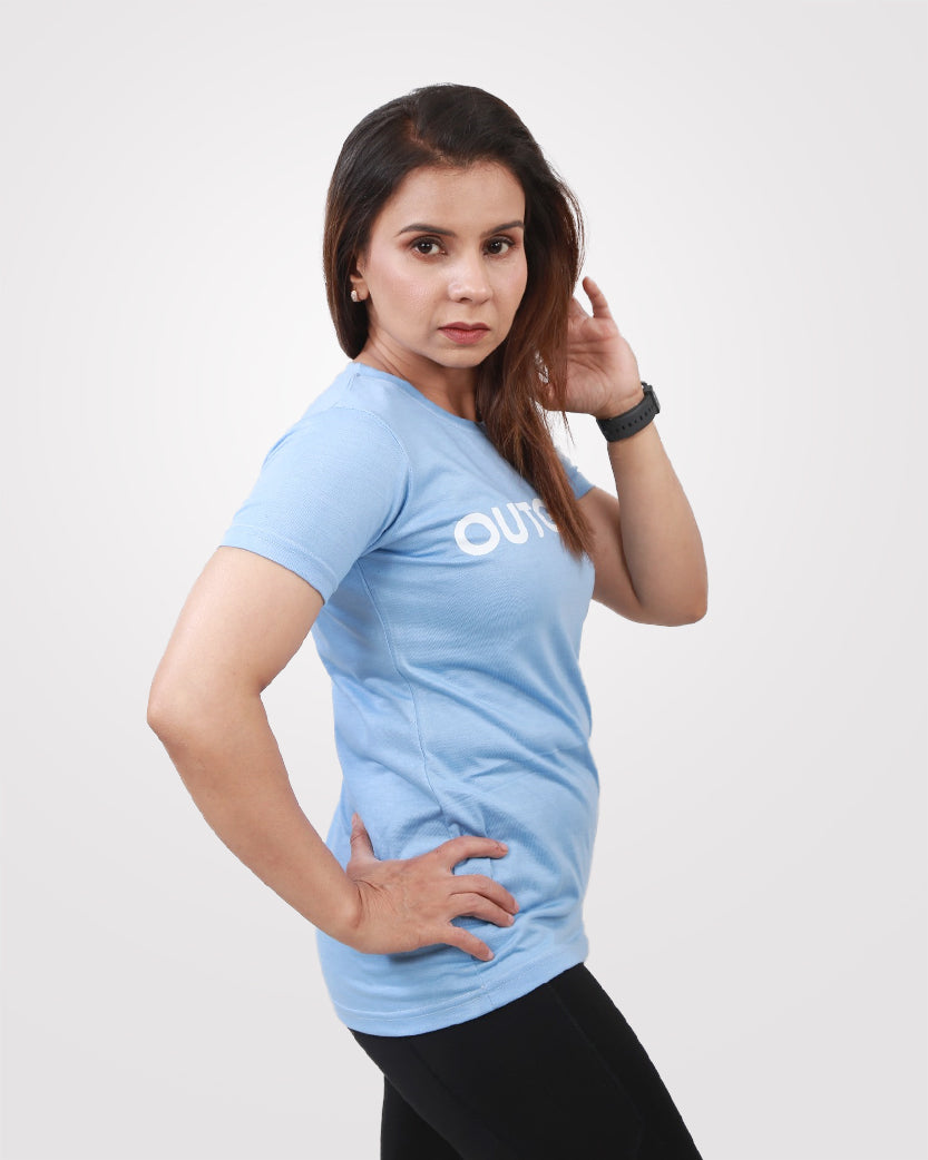 womens cotton tshirt sky blue