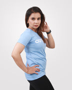 womens cotton tshirt sky blue