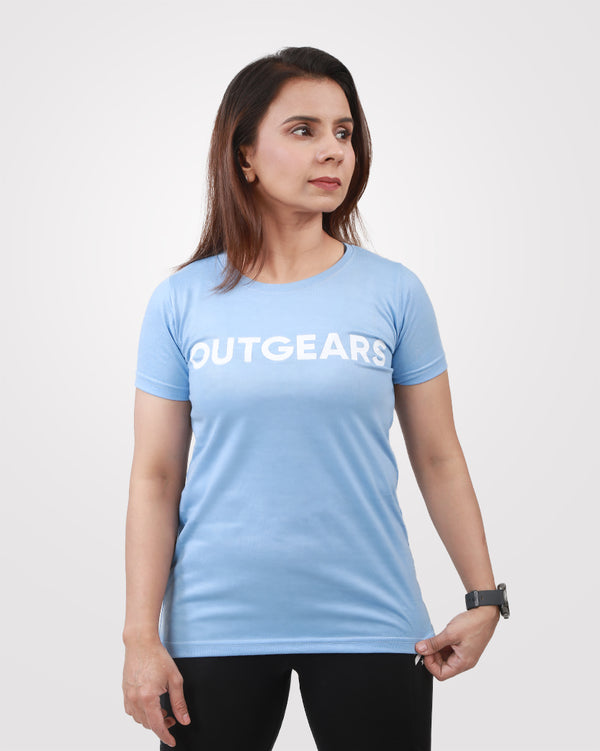 Women's Sky Blue Basic T-Shirt