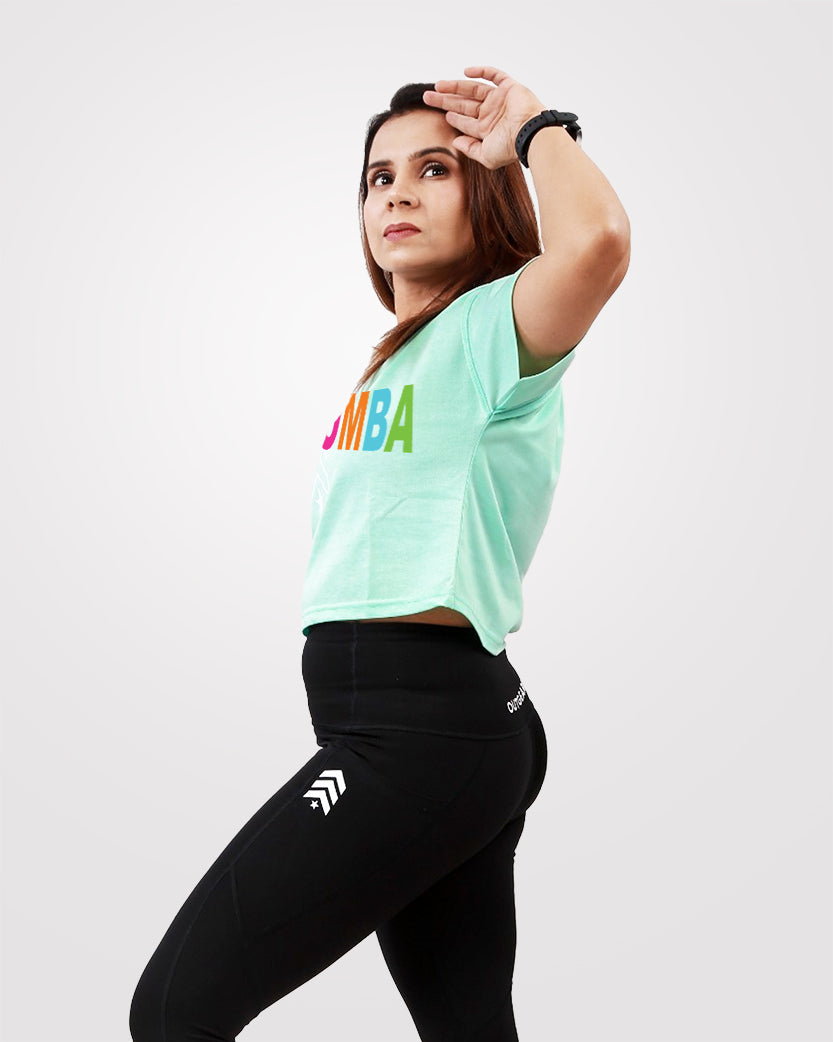 Zumba Crop TShirt Sea Green - Outgears Fitness