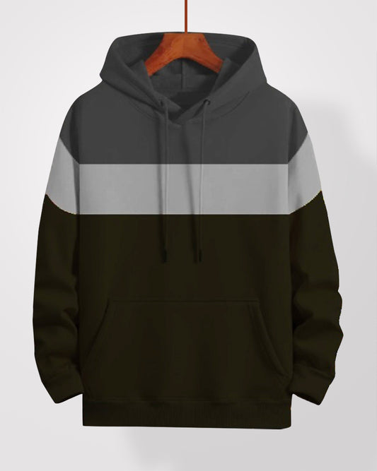 Pullover Hoodies Stripes Gray