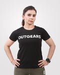 Women's Black Basic T-Shirt - Outgears Fitness