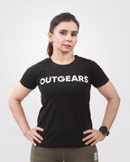 Women's Black Basic T-Shirt - Outgears Fitness