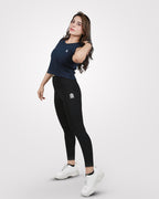Rib Crop Tank Top Navy - Outgears Fitness