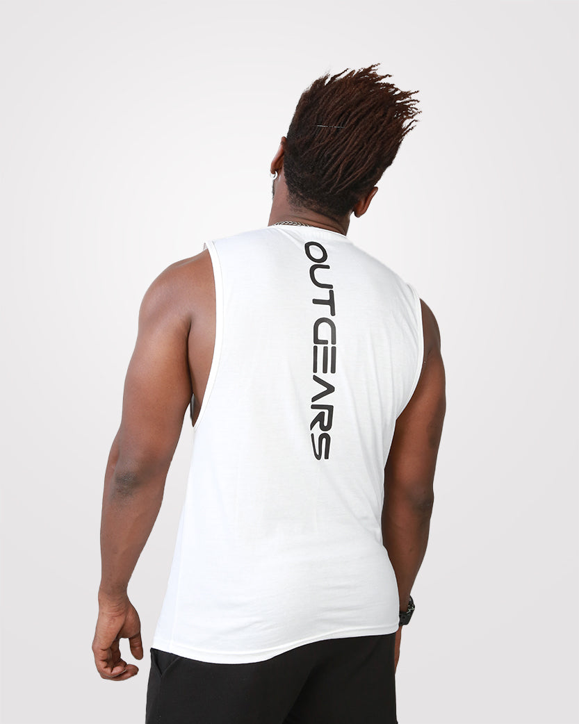 White mens tank top