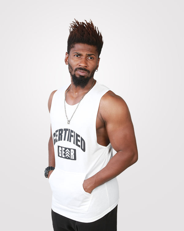 White Mens Gym Tank Top