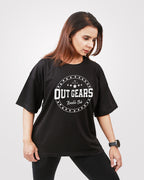 Women's Over Sized T-Shirt Black - Outgears Fitness
