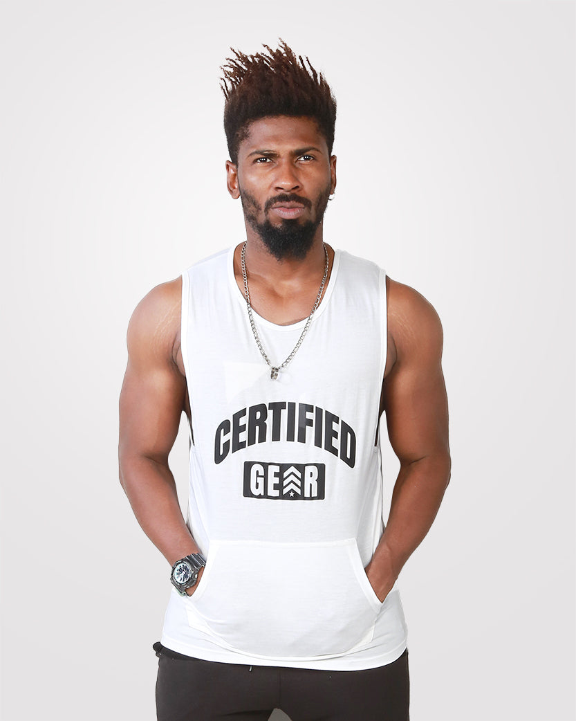 White mens tank top