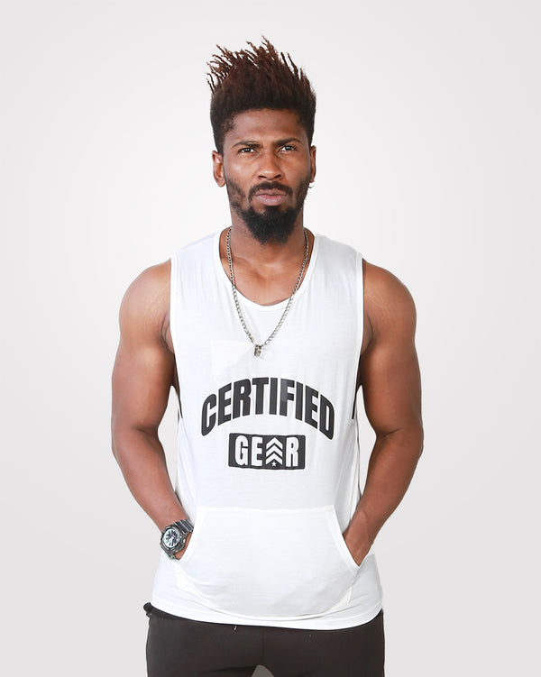 White Mens Gym Tank Top