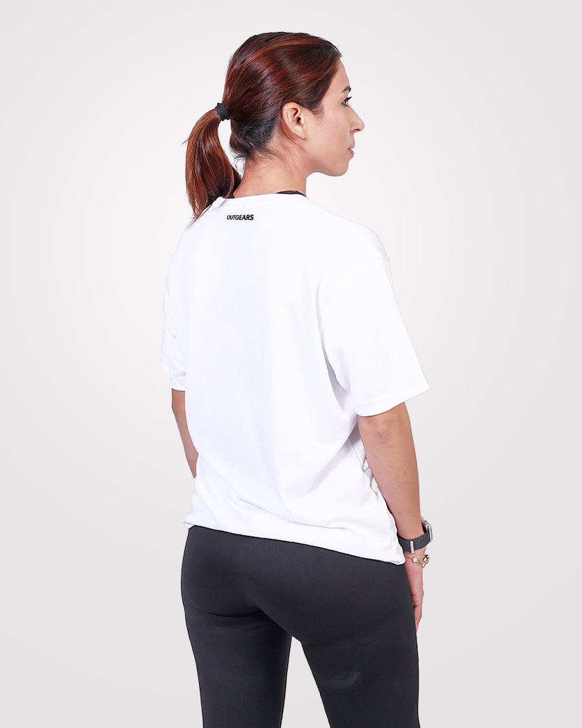 Women's Relaxed Drifit T-Shirt White - Outgears Fitness