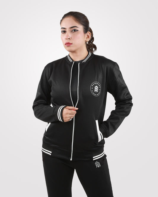 Womens Bomber Jacket Black 2.0 - Outgears Fitness