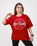 Women's Over Sized T-Shirt Maroon - Outgears Fitness