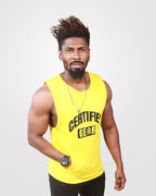 Yellow Mens Gym Tank Top - Outgears Fitness