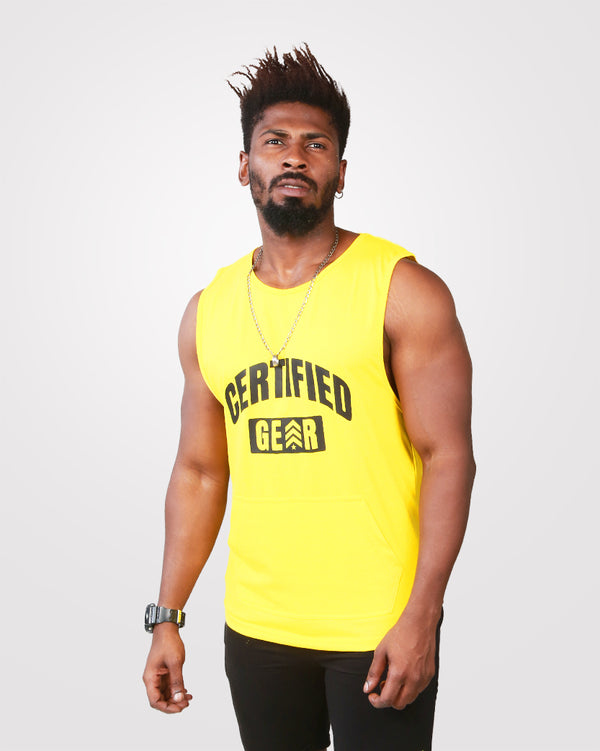 Yellow Mens Gym Tank Top