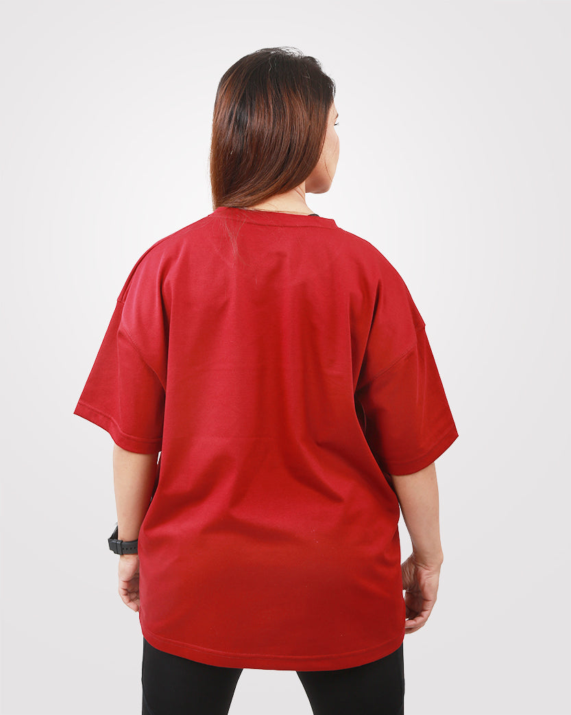 Women's Over Sized T-Shirt Maroon - Outgears Fitness