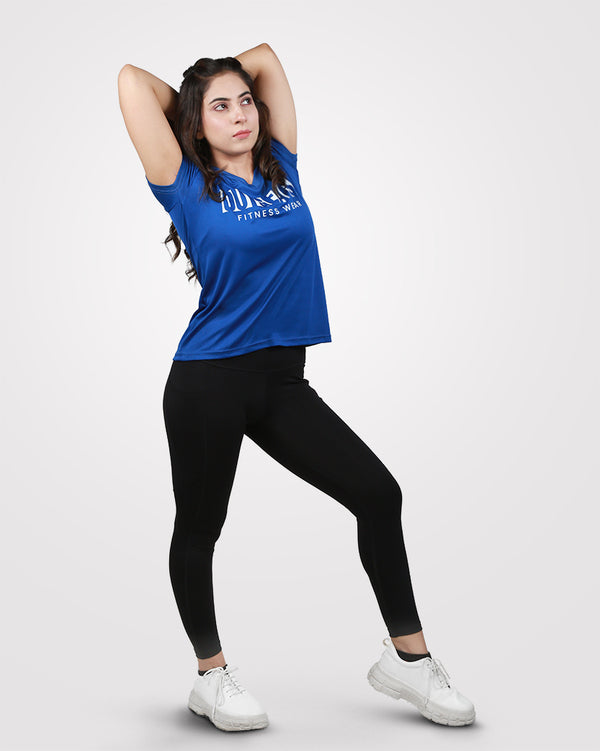 Womens V-Neck Dri-Fit Tees Blue