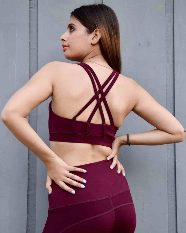 Maroon Sports Bra - Outgears Fitness