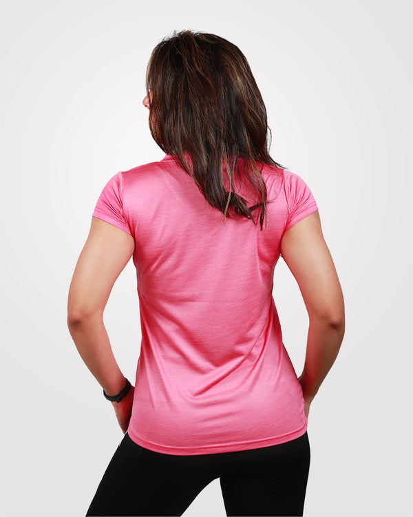 Women V-Neck Dri-Fit Tees Pink