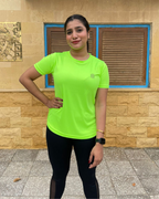 Women Dri-Fit T-Shirt Neon Green - Outgears Fitness