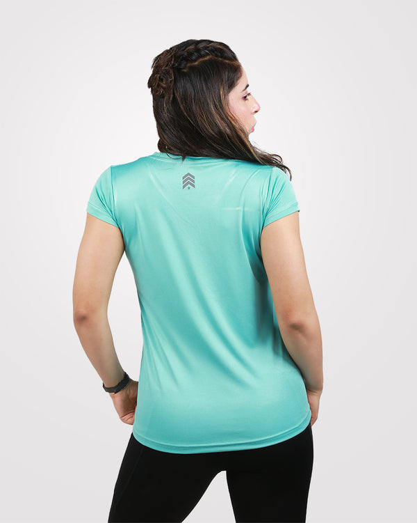 Women V-Neck Dri-Fit Tees Sea Green