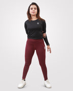 maroon tights maroon gym tights. high waist by outgears fitnesswear