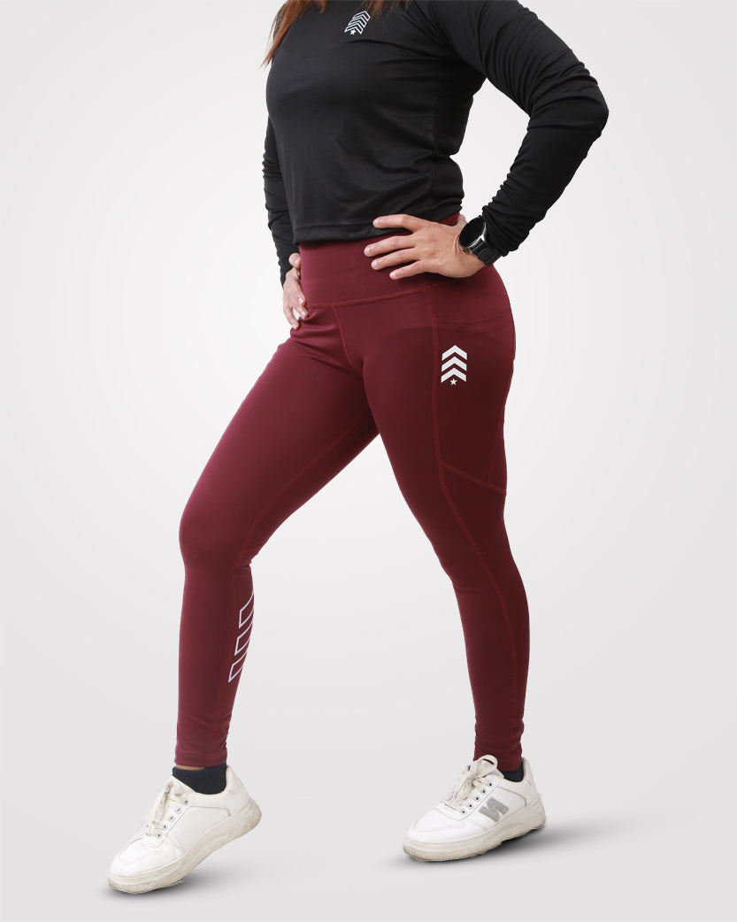 Burgundy gym outlet tights