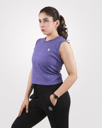 Rib Crop Tank Top Purple