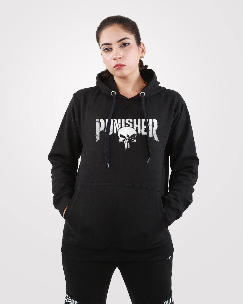 Women Hoodie Punisher Black - Outgears Fitness