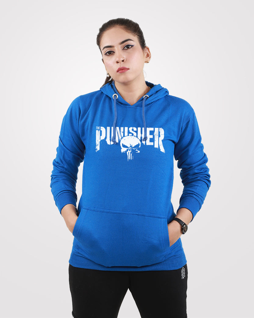 Women Hoodie Punisher Blue