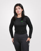 Full Sleeves Crop Tee Black