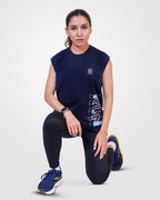 Womens Signature Tank Top Navy - Outgears Fitness