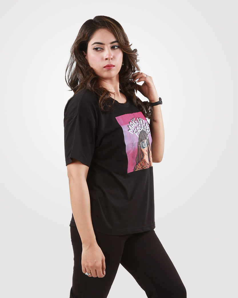 Women TShirt Make Art Not Fasad - Outgears Fitness