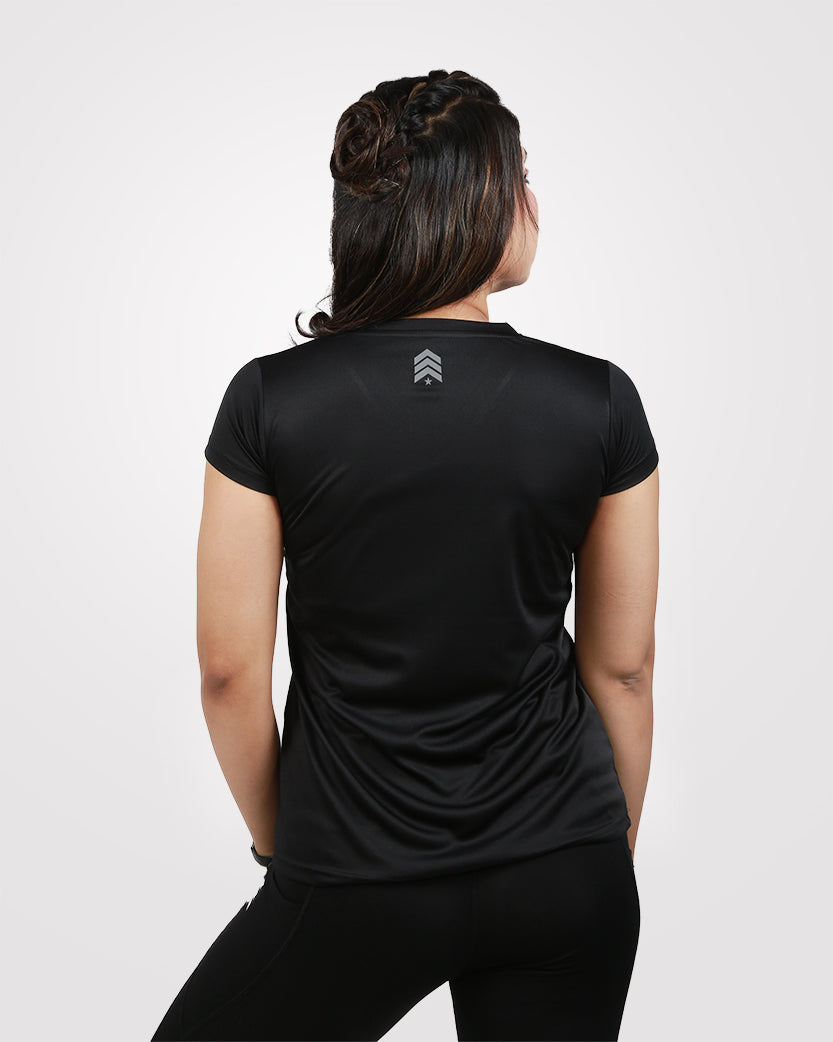 womens black tshirt abck