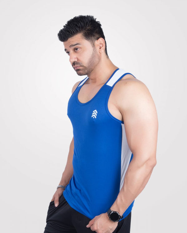 Mens Tank Top Blue & White