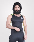 Mens Tank Top Black & Neon Green - outgearsfitness