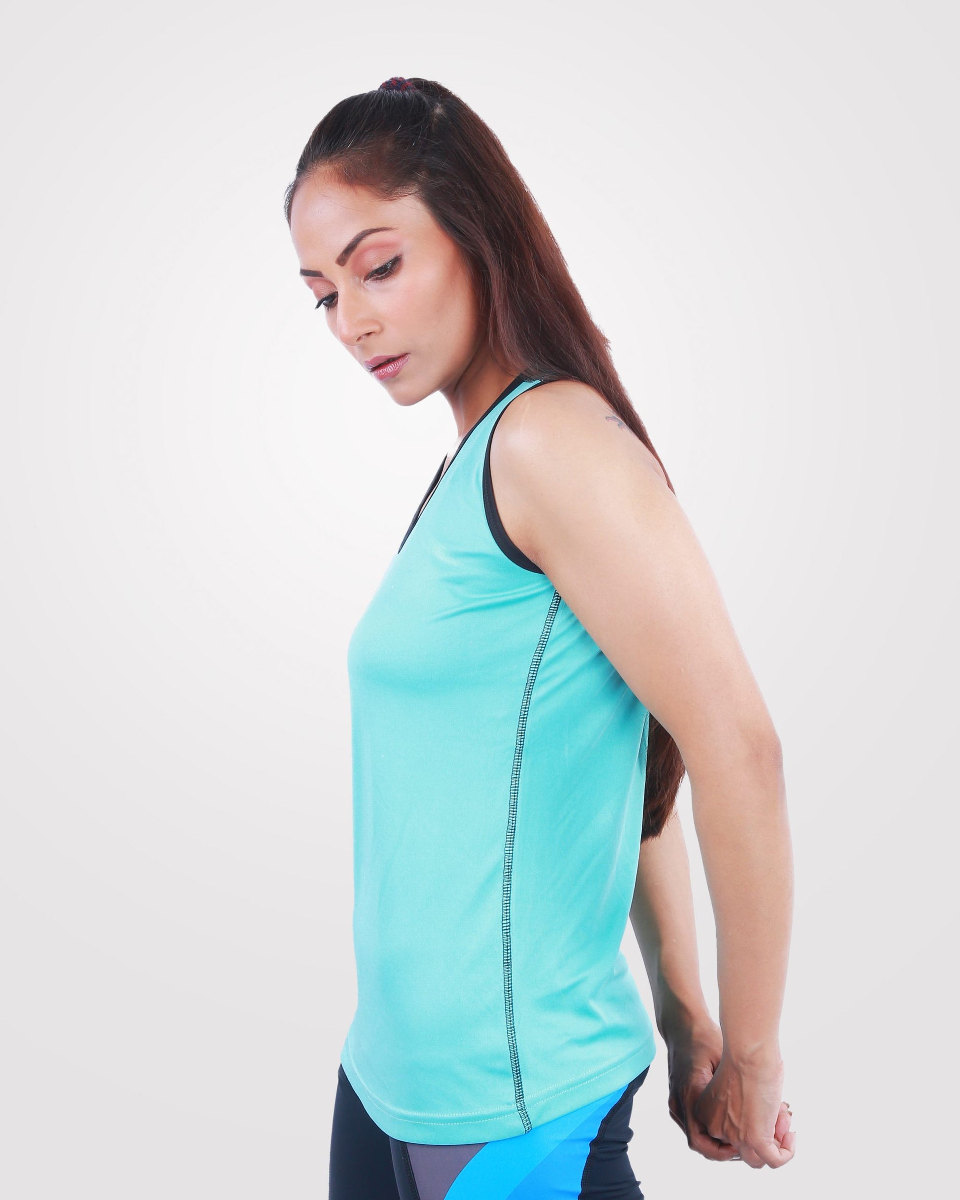 Women’s Tank Top Turquoise Drifit - outgearsfitness