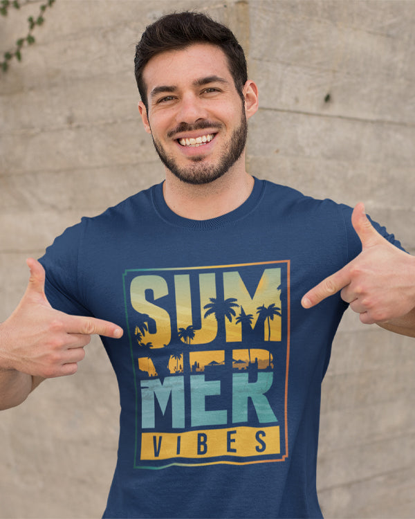 Men’s Summer Vibes T Shirts Half Sleeves