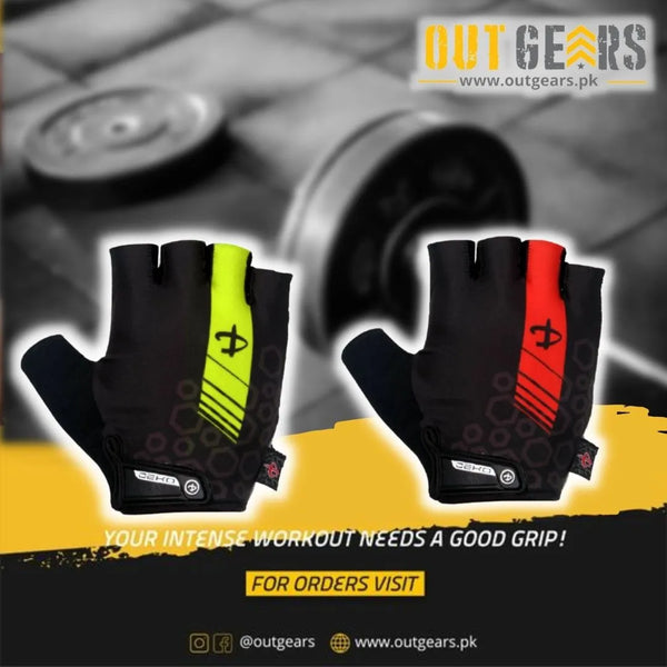Sports Gloves Black Neon Green