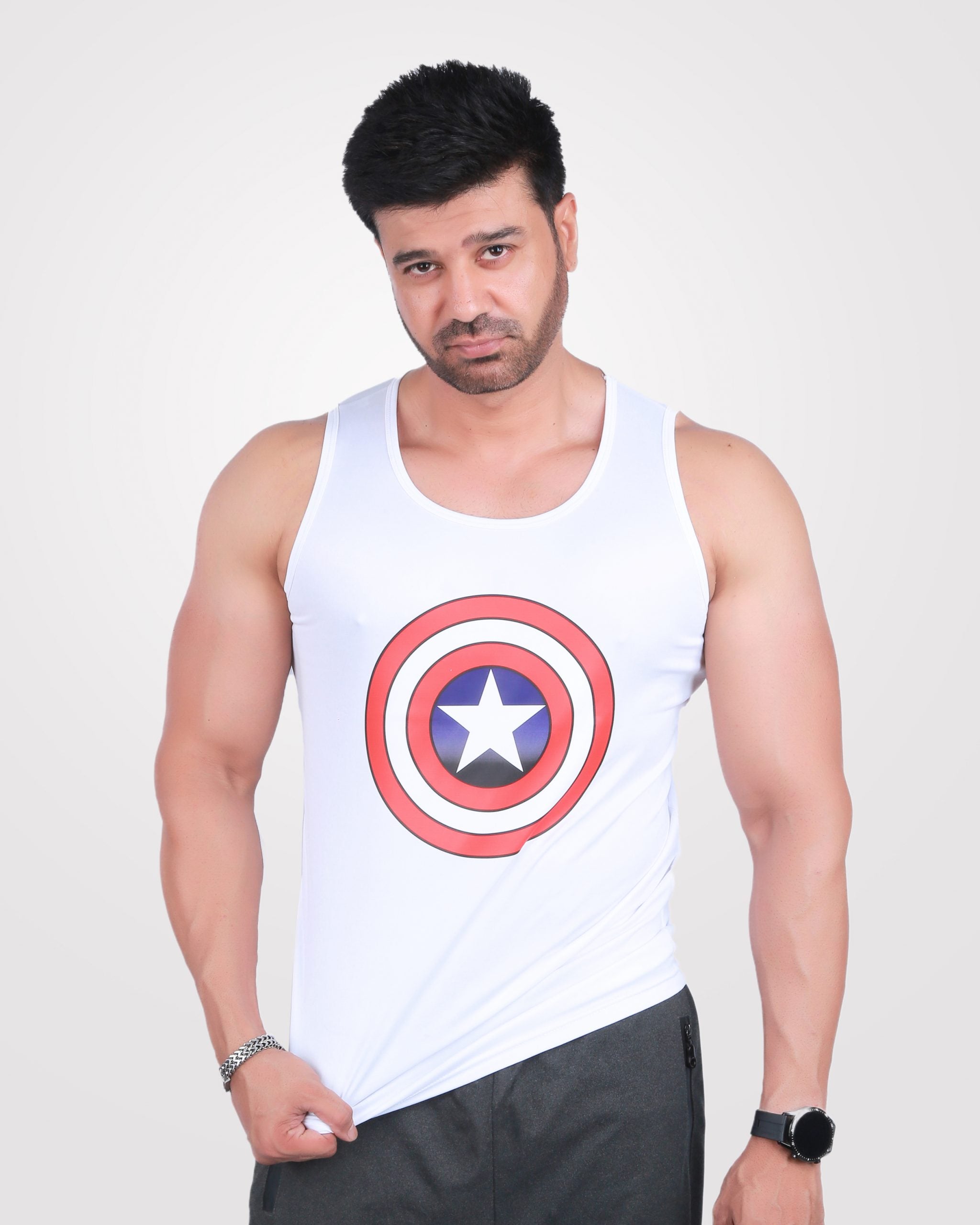Mens Tank Top Cpt. White – Outgears Fitness