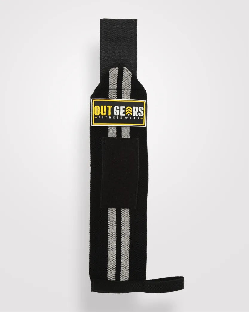 Gym Wrist Wraps 12 Inch Black Gray - outgearsfitness