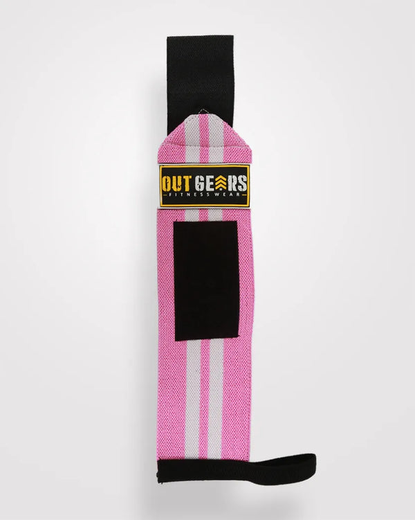 Gym Wrist Wraps 12 Inch Pink White