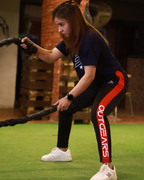 Women's Slim Fit Trouser With Red Panel - Outgears Fitness