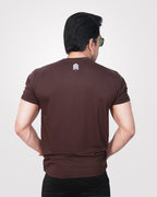 Men's Brown Basic Cotton T-Shirt - Outgears Fitness