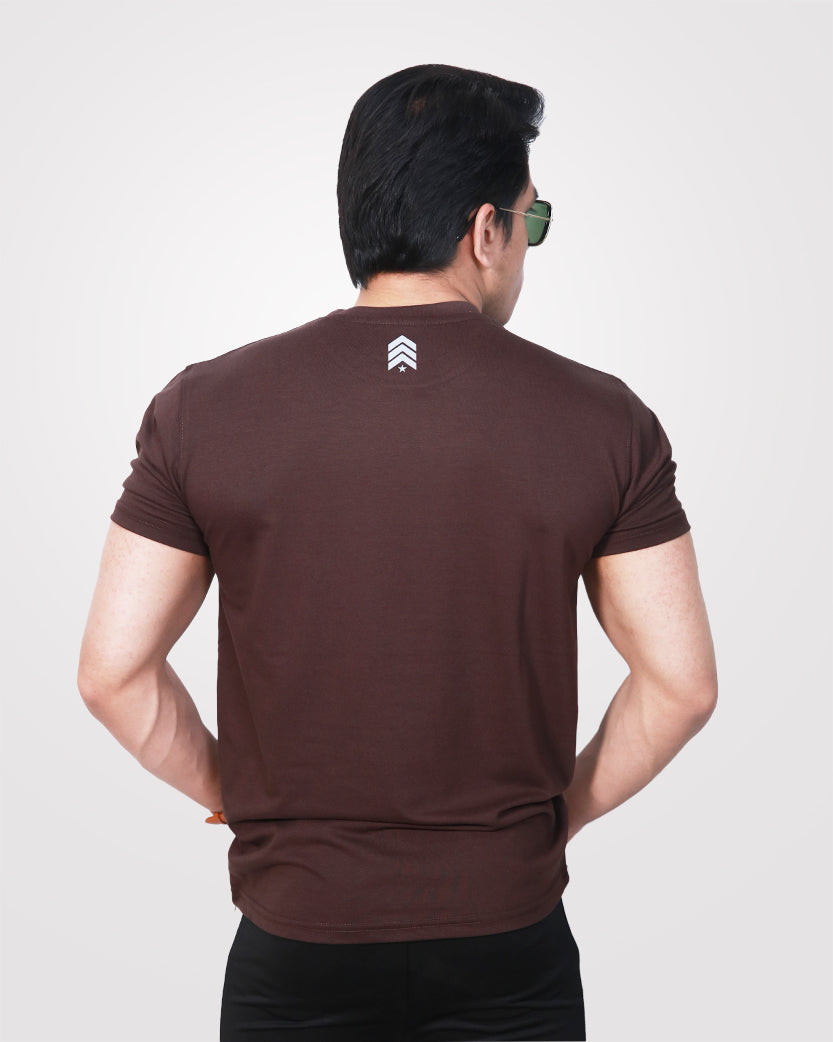 Men's Brown Basic Cotton T-Shirt - Outgears Fitness
