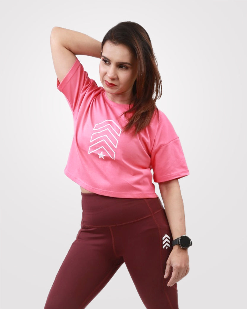 pink crop tee
